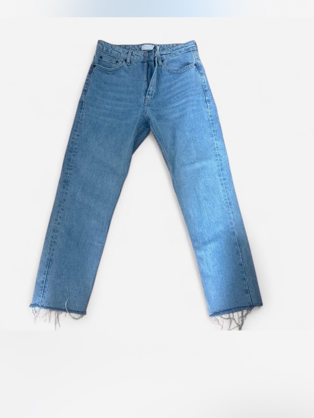 Top shop High-Waist Straight Leg Jeans in Light Blue